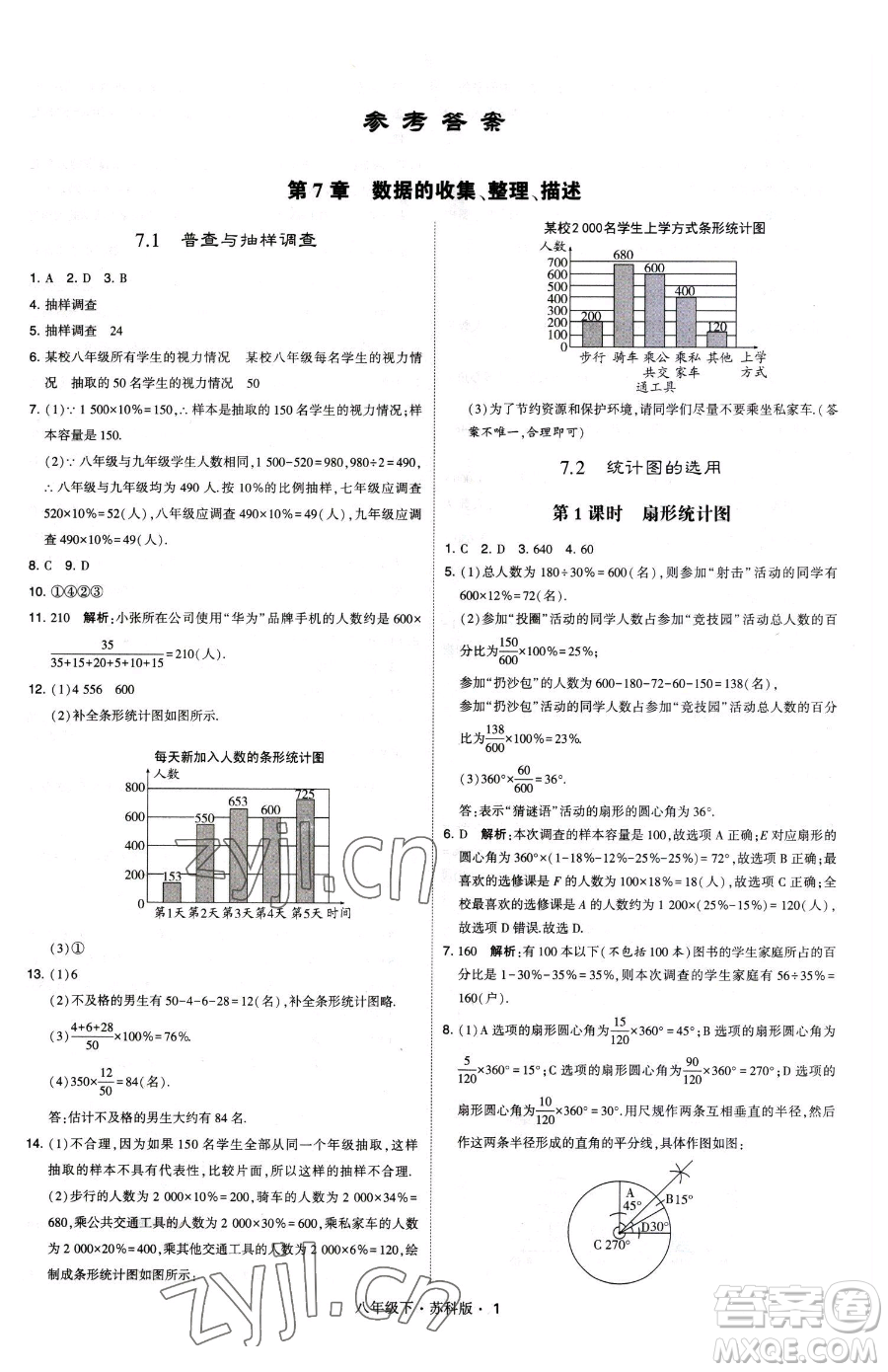 甘肅少年兒童出版社2023經(jīng)綸學(xué)典學(xué)霸題中題八年級(jí)下冊(cè)數(shù)學(xué)蘇科版參考答案
