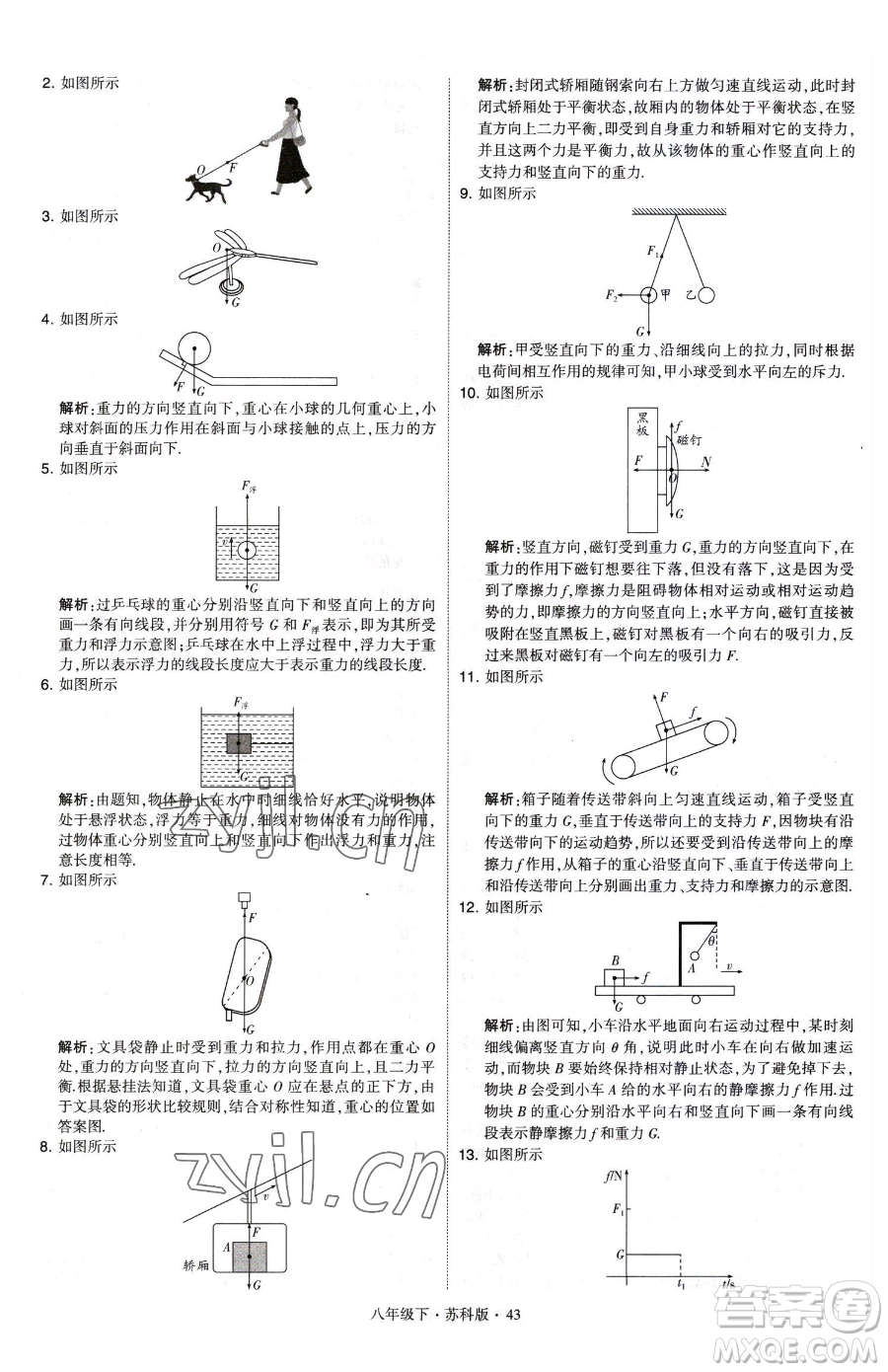 甘肅少年兒童出版社2023經綸學典學霸題中題八年級下冊物理蘇科版參考答案