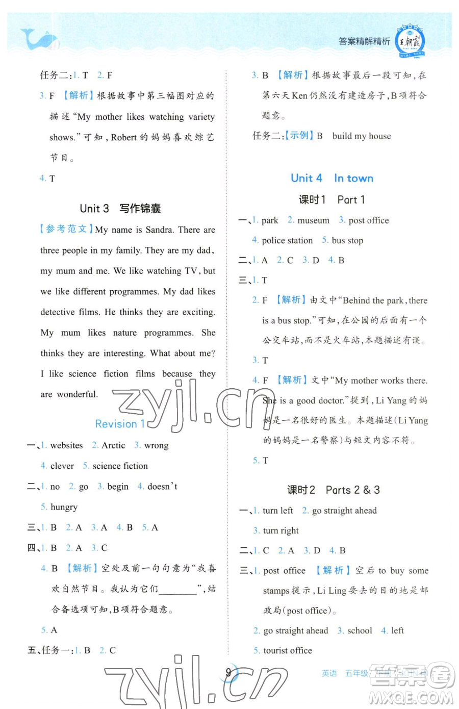 江西人民出版社2023王朝霞德才兼?zhèn)渥鳂I(yè)創(chuàng)新設(shè)計(jì)五年級(jí)下冊(cè)英語(yǔ)劍橋版參考答案