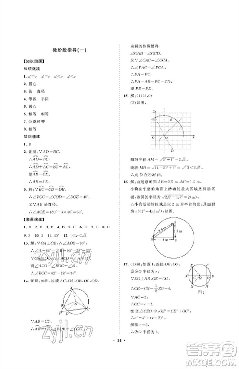 山東教育出版社2023初中同步練習(xí)冊(cè)分層卷九年級(jí)數(shù)學(xué)下冊(cè)魯教版五四制參考答案