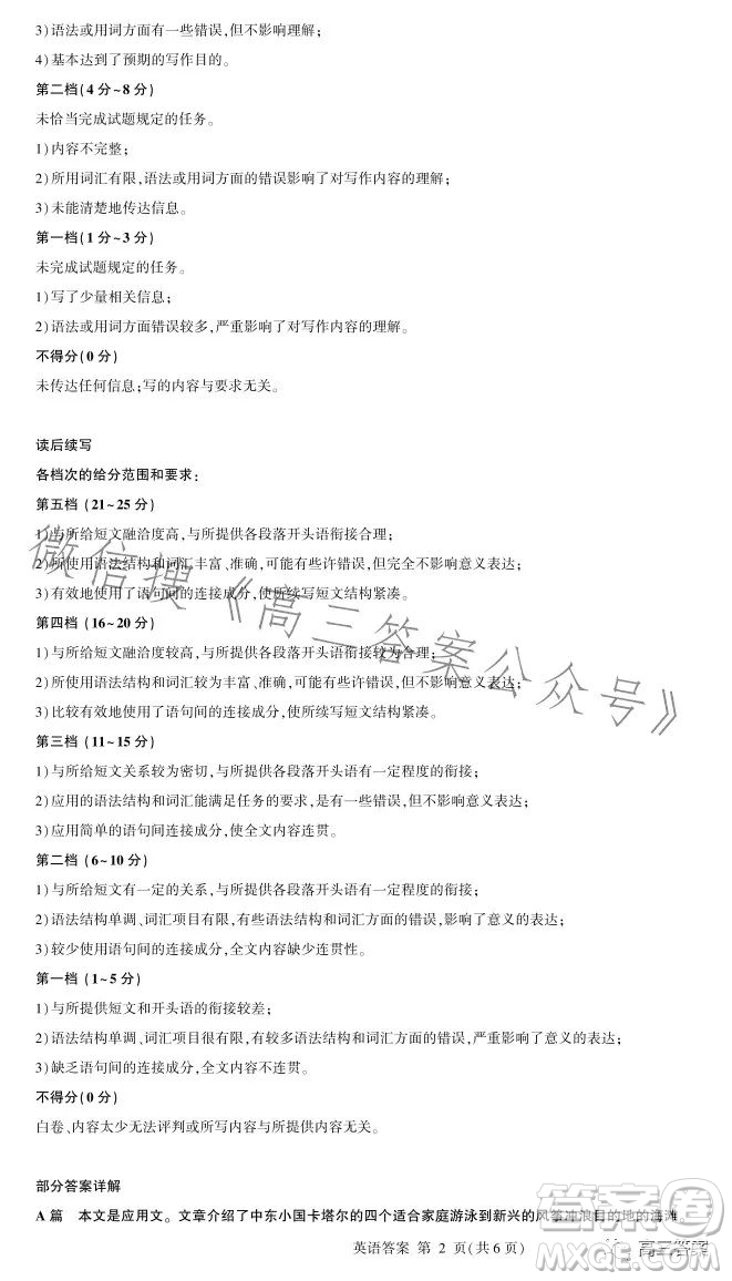 遼寧2022-2023學(xué)年高考適應(yīng)性測(cè)試英語(yǔ)試題答案