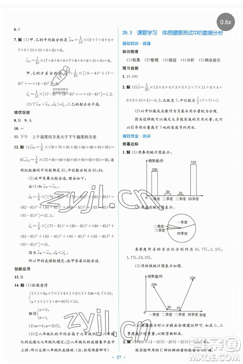 人民教育出版社2023人教金學(xué)典同步解析與測評學(xué)考練八年級數(shù)學(xué)下冊人教版參考答案