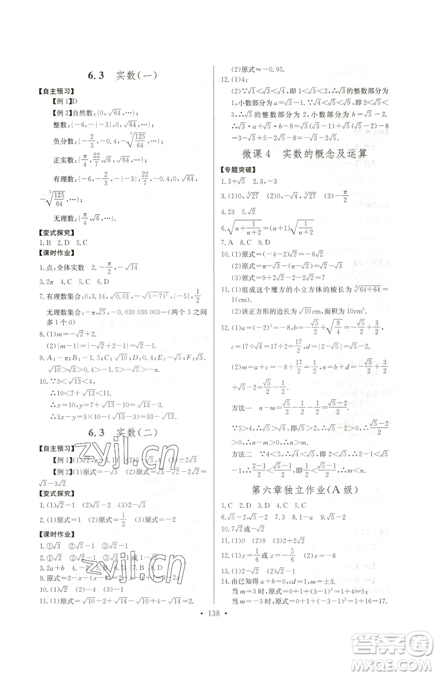 長江少年兒童出版社2023長江全能學案同步練習冊七年級下冊數(shù)學人教版參考答案