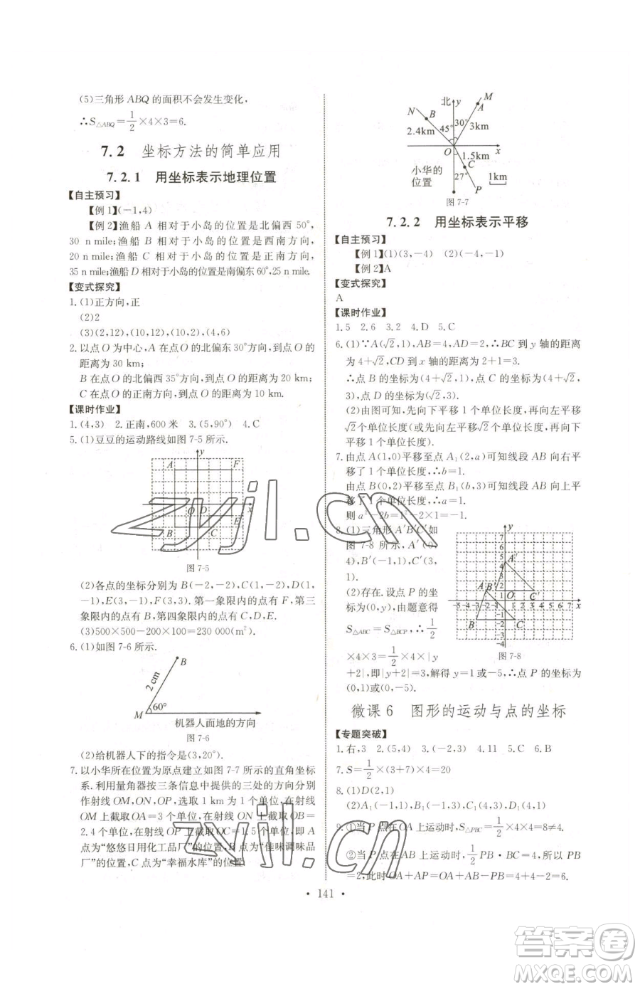 長江少年兒童出版社2023長江全能學案同步練習冊七年級下冊數(shù)學人教版參考答案