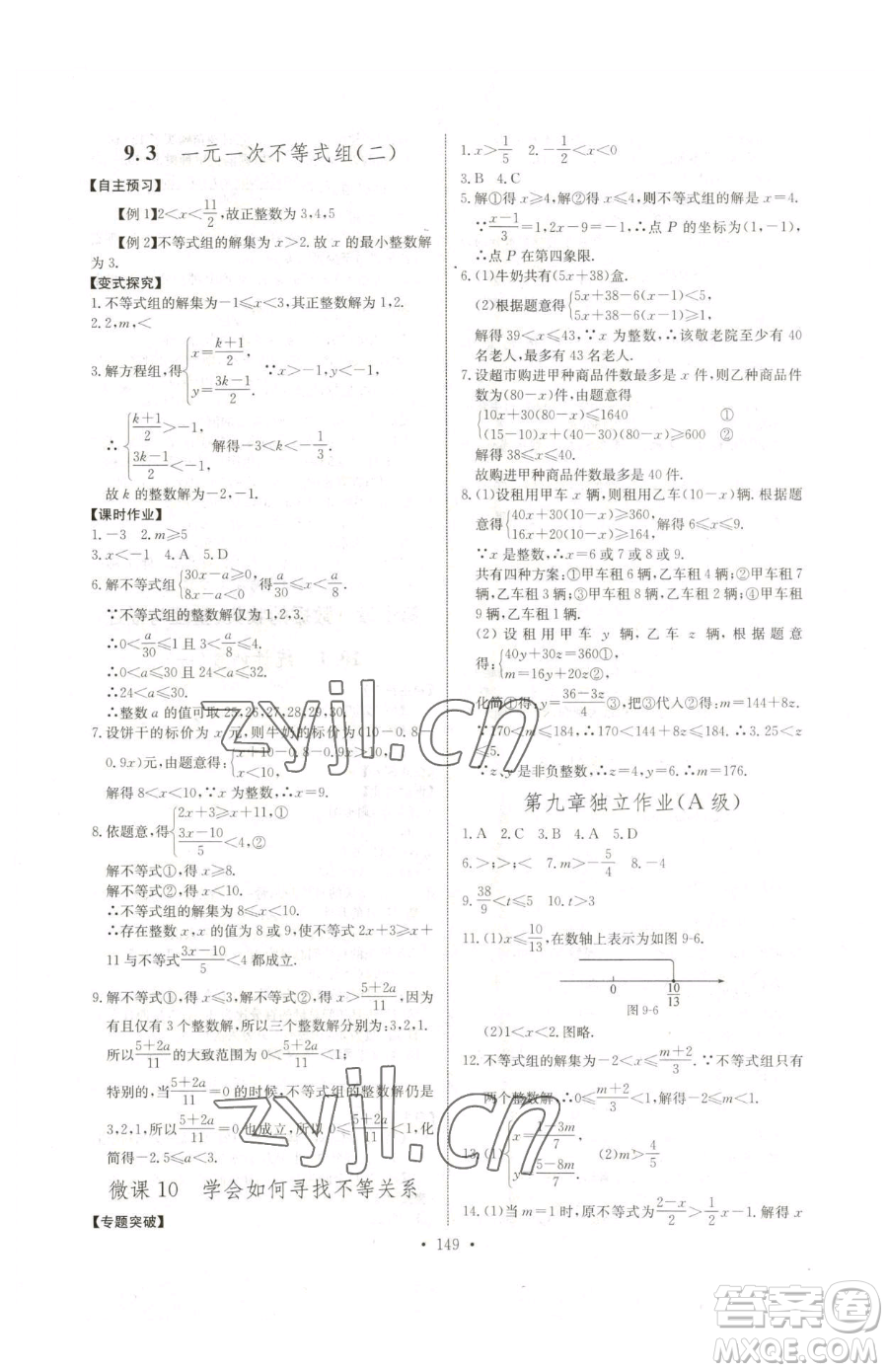 長江少年兒童出版社2023長江全能學案同步練習冊七年級下冊數(shù)學人教版參考答案