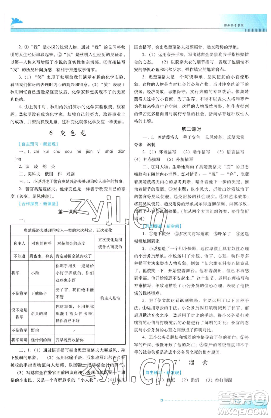 廣東教育出版社2023南方新課堂金牌學(xué)案九年級(jí)下冊(cè)語(yǔ)文人教版參考答案