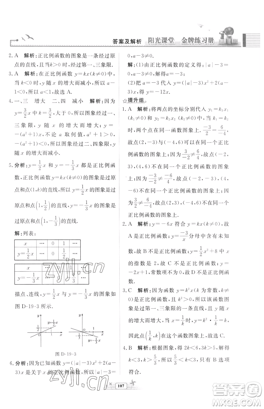 人民教育出版社2023陽光課堂金牌練習(xí)冊八年級下冊數(shù)學(xué)人教版福建專版參考答案