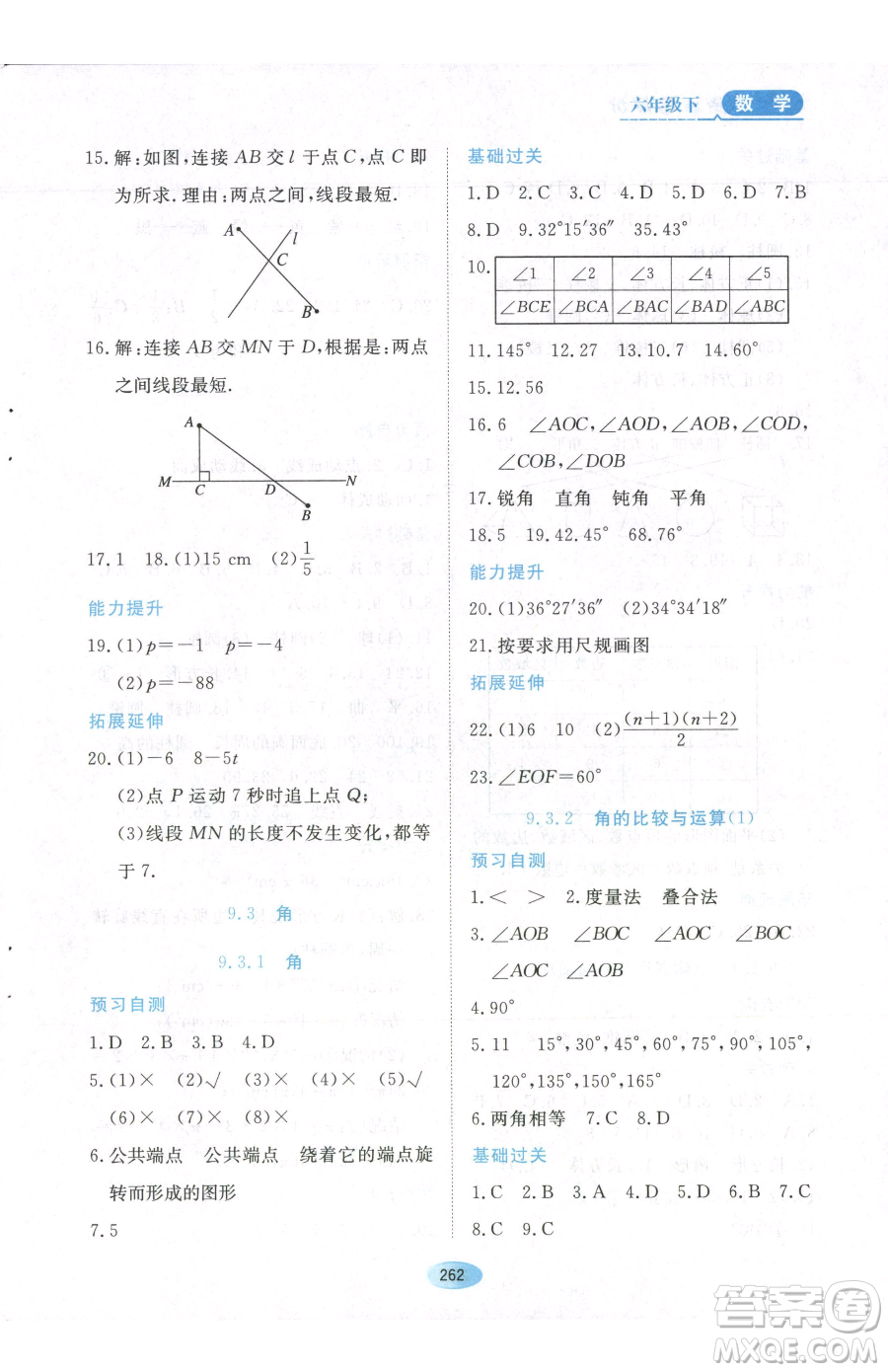 黑龍江教育出版社2023資源與評(píng)價(jià)六年級(jí)下冊(cè)數(shù)學(xué)人教版54制參考答案