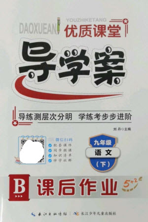 長江少年兒童出版社2023優(yōu)質(zhì)課堂導(dǎo)學(xué)案B課后作業(yè)九年級語文下冊人教版參考答案
