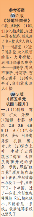 時代學習報語文周刊四年級2022-2023學年第39-42期答案