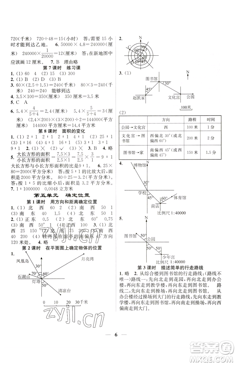 江蘇鳳凰美術(shù)出版社2023隨堂練1+2六年級下冊數(shù)學(xué)江蘇版參考答案