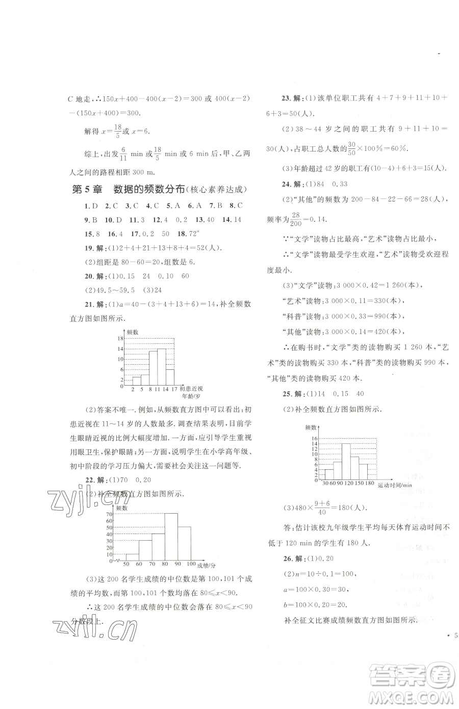 湖南教育出版社2023學科素養(yǎng)與能力提升八年級下冊數(shù)學湘教版參考答案