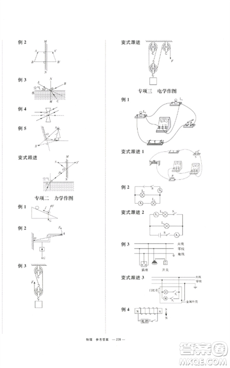 湖南師范大學(xué)出版社2023全效學(xué)習(xí)中考學(xué)練測九年級(jí)物理通用版參考答案