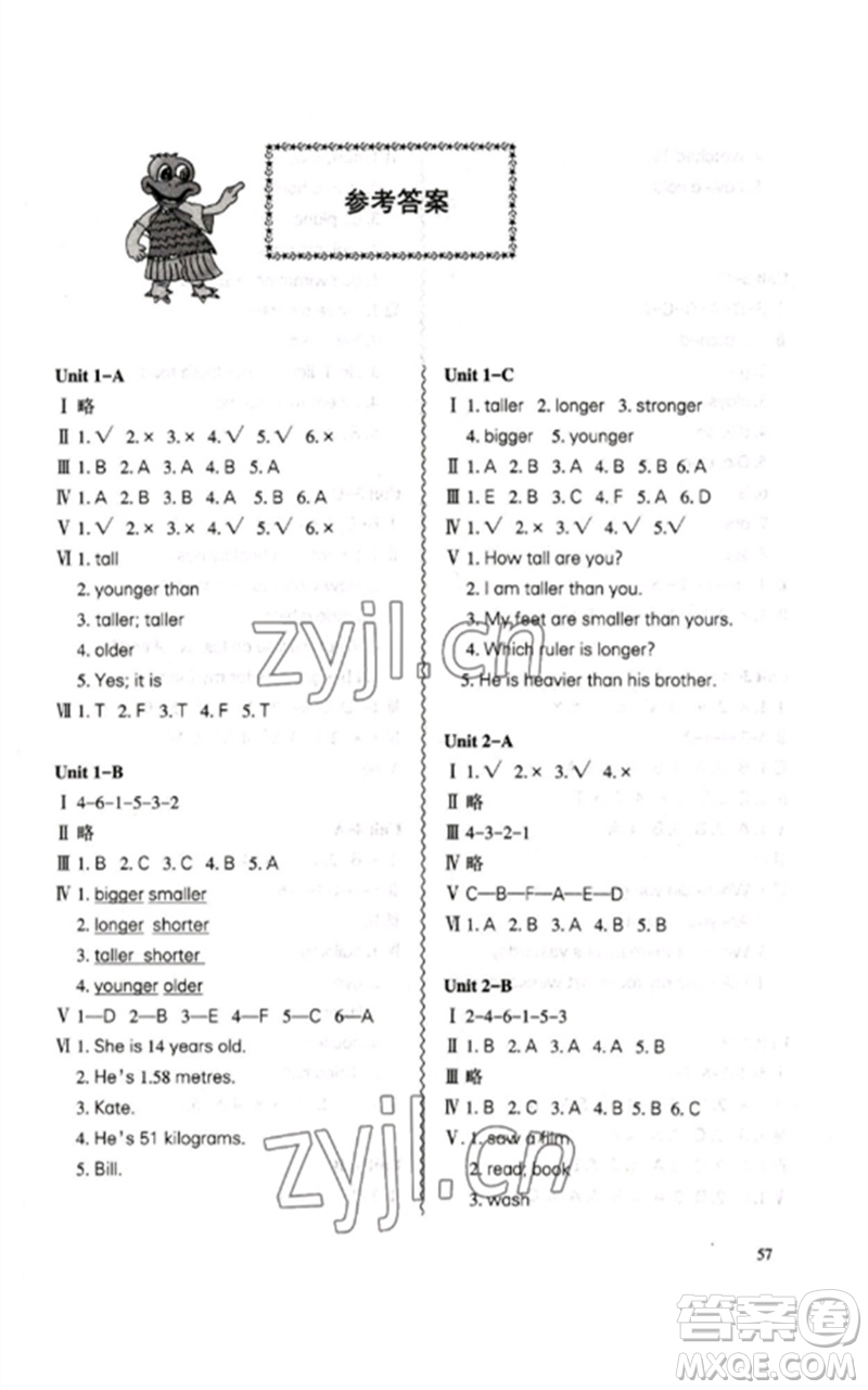 合肥工業(yè)大學(xué)出版社2023小學(xué)英語課堂練習(xí)六年級下冊人教版參考答案