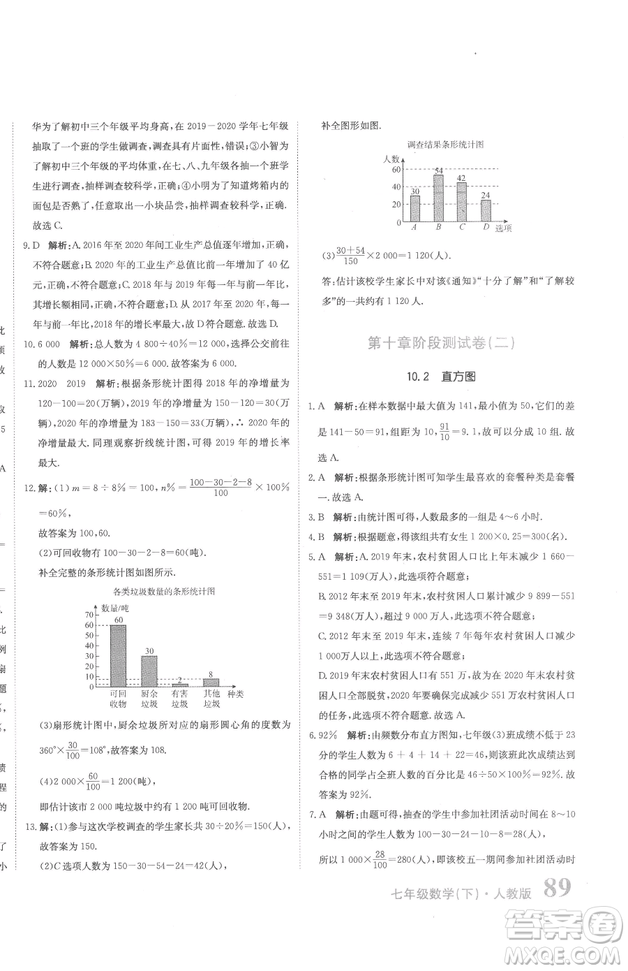 北京教育出版社2023提分教練優(yōu)學(xué)導(dǎo)練測(cè)七年級(jí)下冊(cè)數(shù)學(xué)人教版參考答案