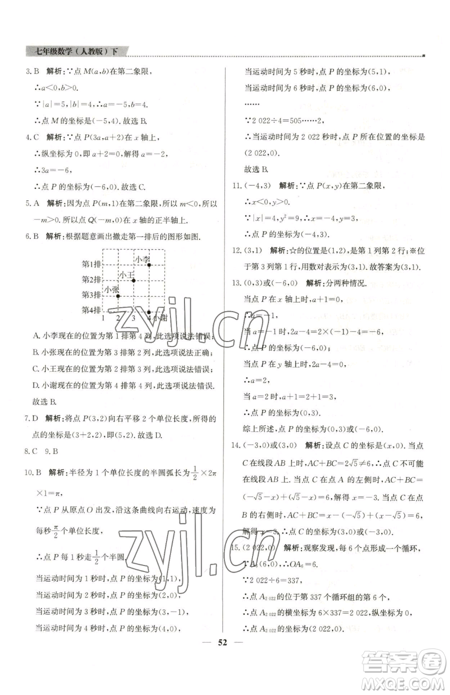 北京教育出版社2023提分教練優(yōu)學(xué)導(dǎo)練測七年級下冊數(shù)學(xué)人教版東莞專版參考答案