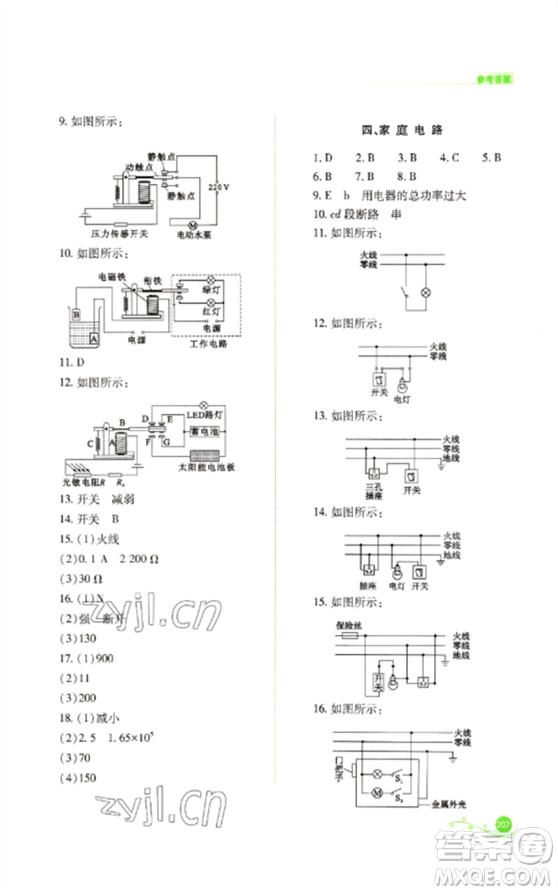山西教育出版社2023中考復(fù)習(xí)指導(dǎo)與優(yōu)化訓(xùn)練九年級(jí)物理通用版參考答案