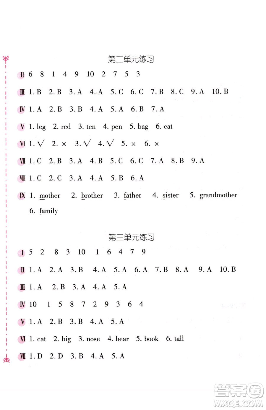 安徽少年兒童出版社2023新編基礎(chǔ)訓(xùn)練三年級(jí)下冊(cè)英語(yǔ)人教版參考答案