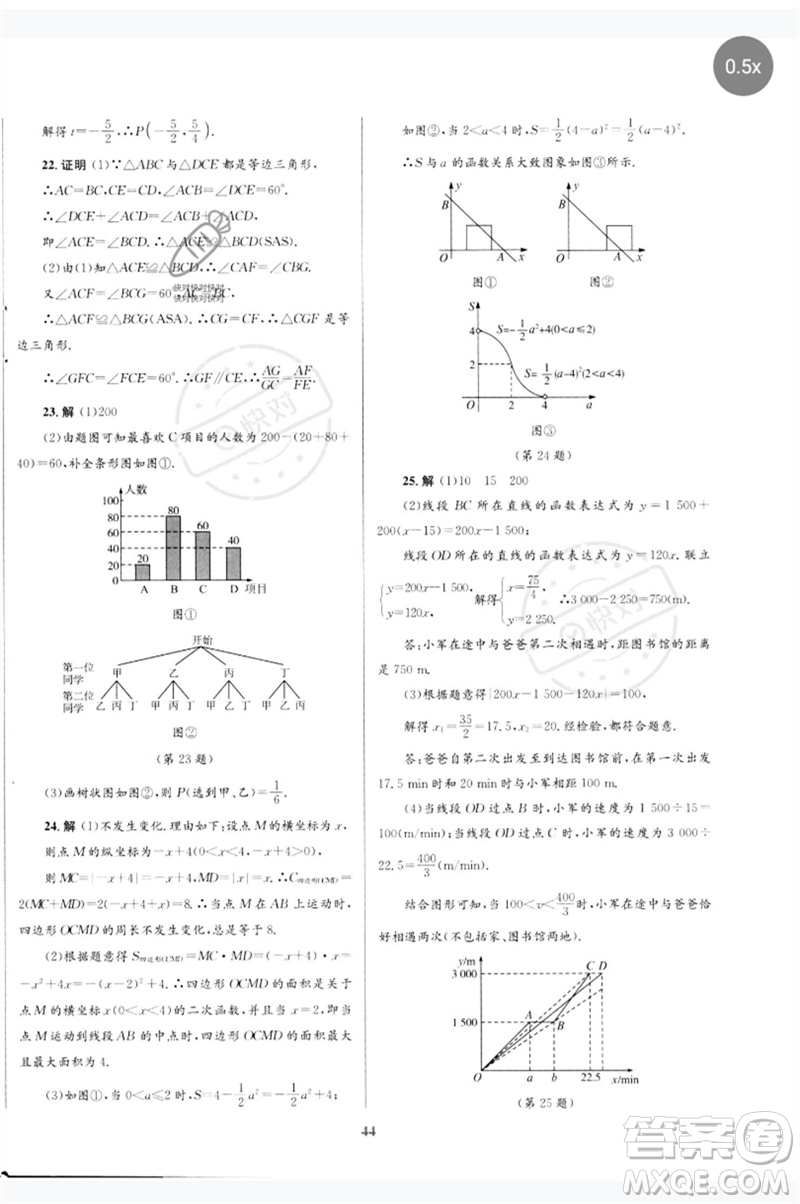 北京師范大學(xué)出版社2023初中總復(fù)習(xí)優(yōu)化設(shè)計(jì)九年級(jí)數(shù)學(xué)北師大版參考答案