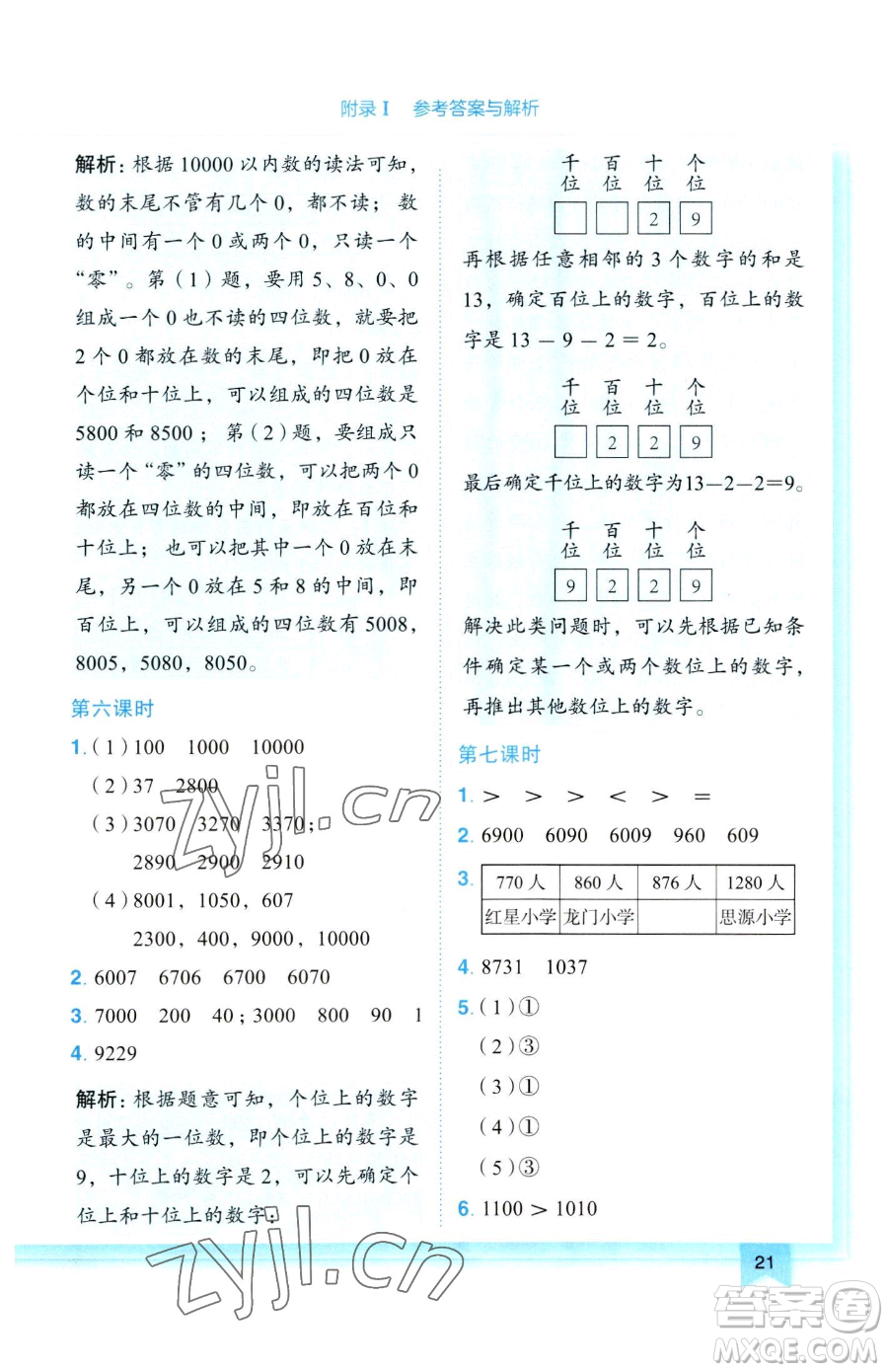 龍門書局2023黃岡小狀元作業(yè)本二年級下冊數(shù)學人教版參考答案