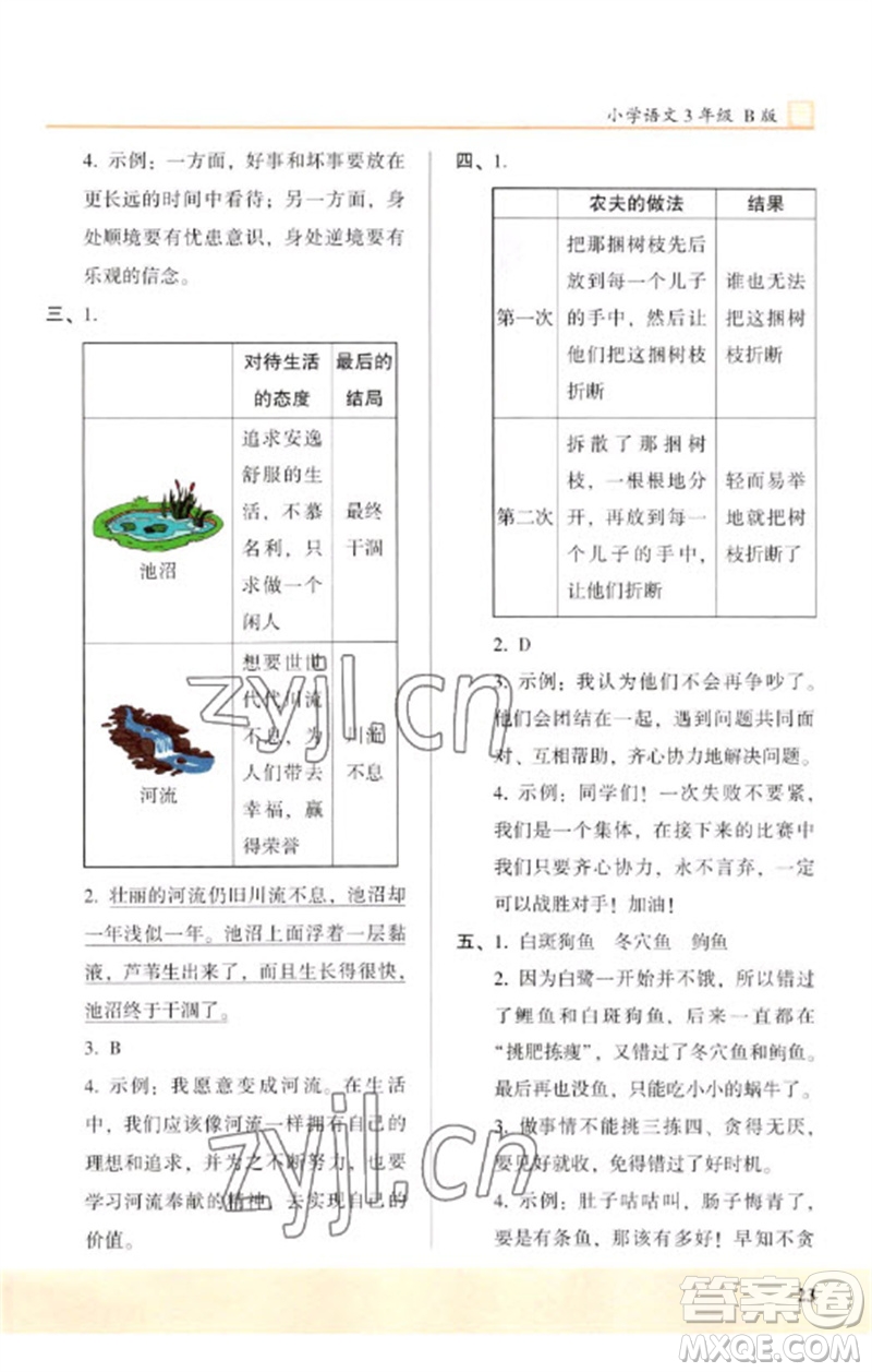 湖南師范大學(xué)出版社2023木頭馬閱讀力測(cè)評(píng)三年級(jí)語(yǔ)文下冊(cè)人教版武漢專(zhuān)版B版參考答案