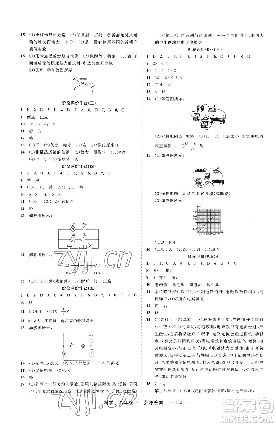 天津人民出版社2023精彩練習(xí)就練這一本八年級下冊科學(xué)華師大版參考答案