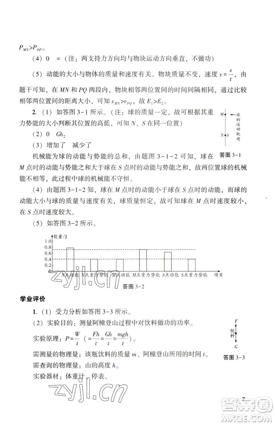 廣州出版社2023陽(yáng)光學(xué)業(yè)評(píng)價(jià)九年級(jí)下冊(cè)物理人教版參考答案