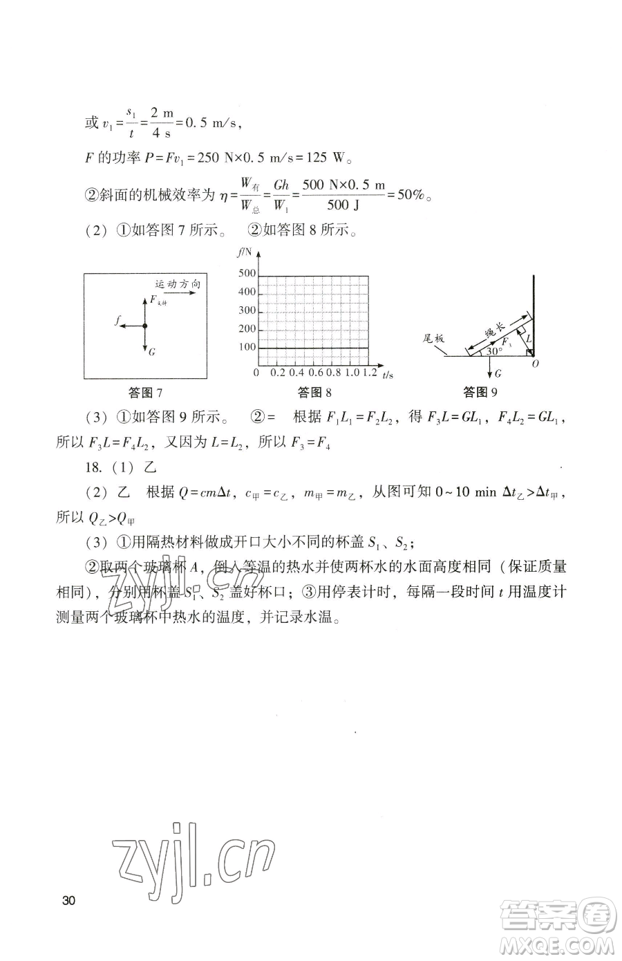 廣州出版社2023陽(yáng)光學(xué)業(yè)評(píng)價(jià)九年級(jí)下冊(cè)物理人教版參考答案