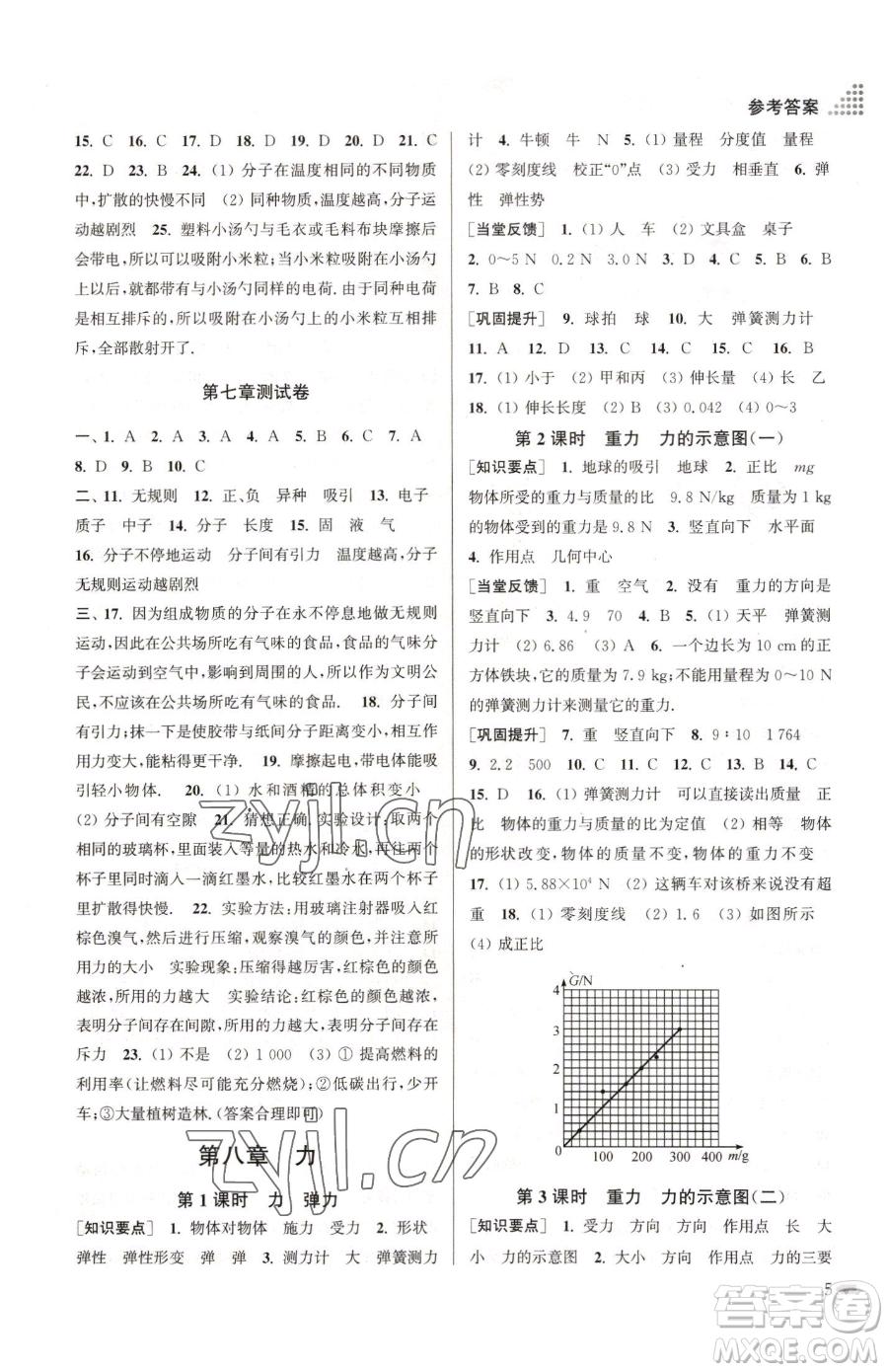 江蘇鳳凰美術(shù)出版社2023創(chuàng)新課時(shí)作業(yè)本八年級(jí)下冊(cè)物理江蘇版參考答案