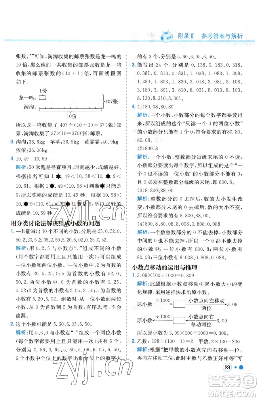 龍門書局2023黃岡小狀元練重點(diǎn)培優(yōu)同步作業(yè)四年級下冊數(shù)學(xué)人教版參考答案