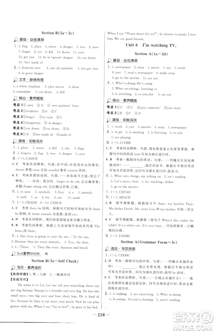 河北少年兒童出版社2023世紀(jì)金榜金榜學(xué)案七年級(jí)下冊英語人教版參考答案