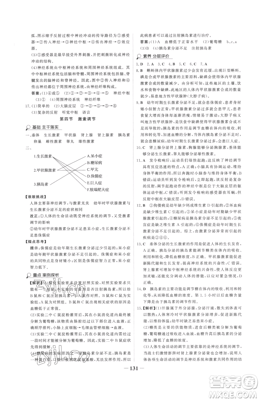 河北少年兒童出版社2023世紀(jì)金榜金榜學(xué)案七年級下冊生物人教版參考答案