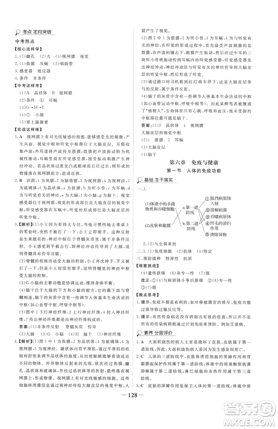 河北少年兒童出版社2023世紀(jì)金榜金榜學(xué)案七年級下冊生物濟南版參考答案