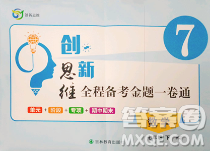 吉林教育出版社2023創(chuàng)新思維全程備考金題一卷通七年級(jí)下冊(cè)數(shù)學(xué)人教版參考答案