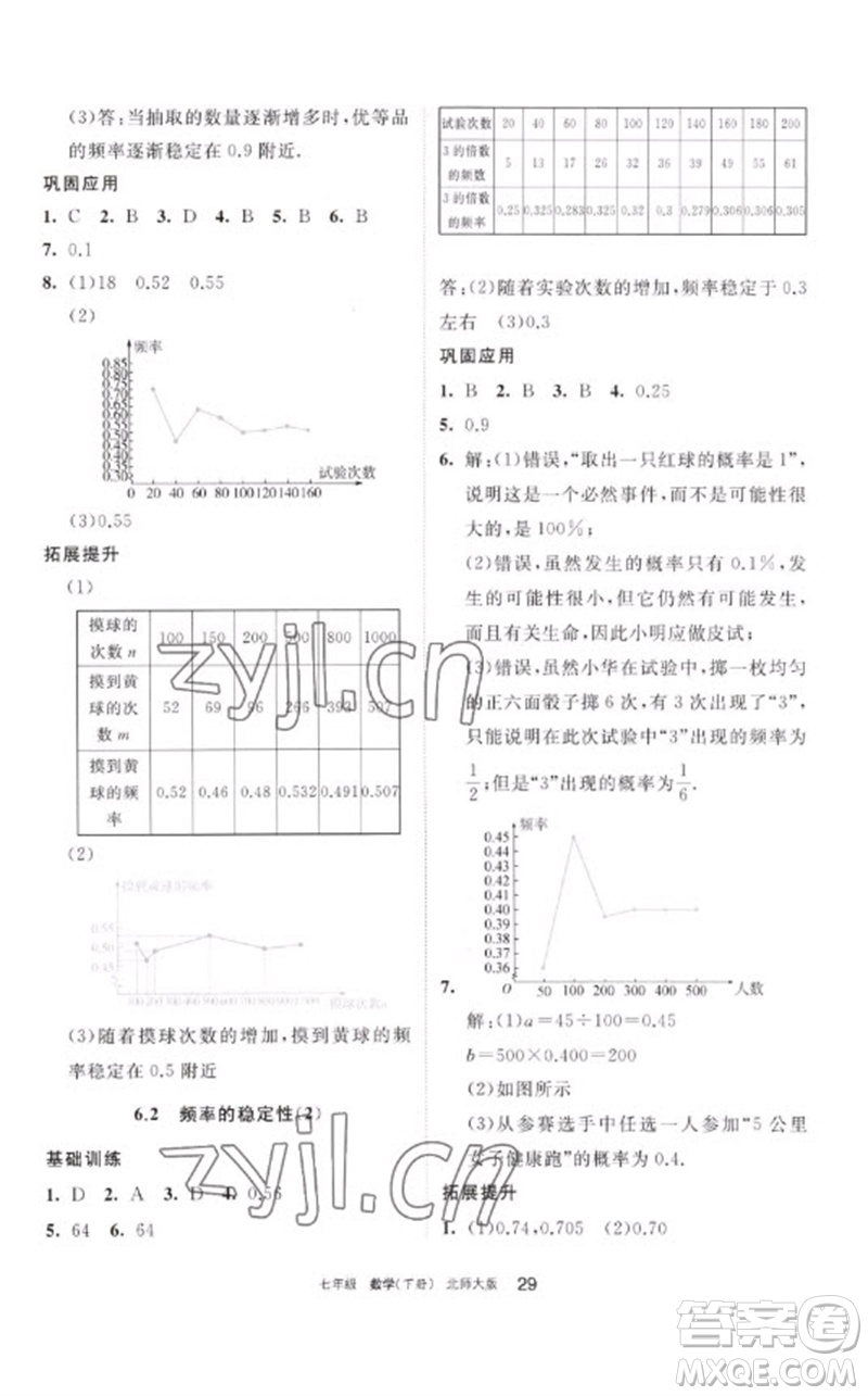 寧夏人民教育出版社2023學習之友七年級數(shù)學下冊北師大版參考答案