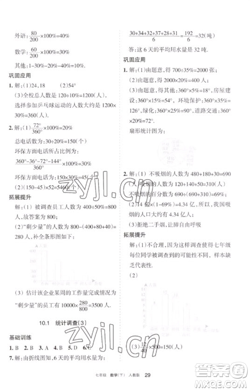 寧夏人民教育出版社2023學(xué)習(xí)之友七年級(jí)數(shù)學(xué)下冊(cè)人教版參考答案