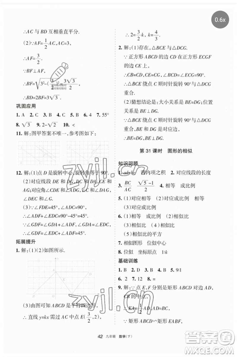 寧夏人民教育出版社2023學(xué)習(xí)之友九年級(jí)數(shù)學(xué)下冊(cè)人教版參考答案