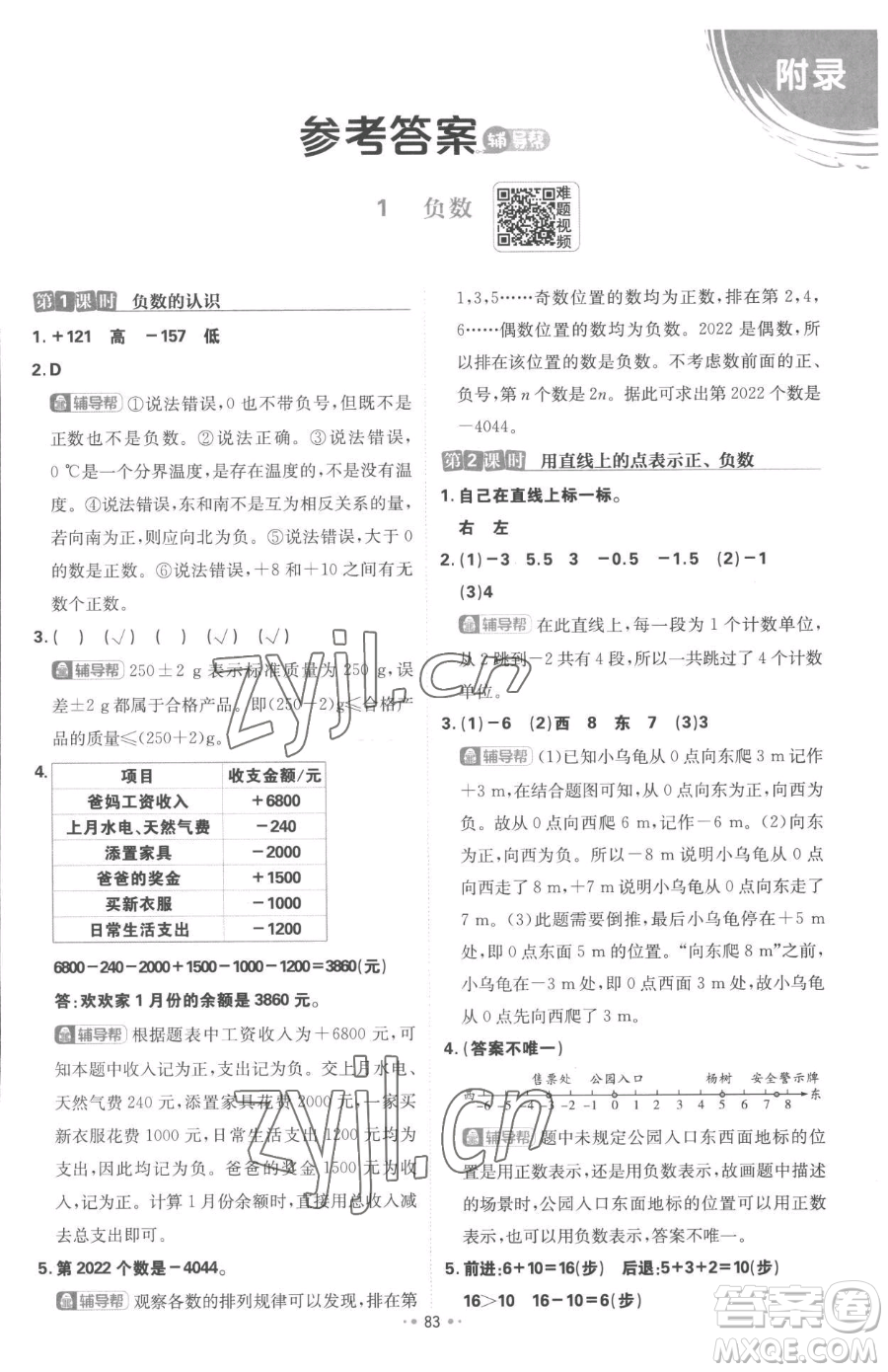 首都師范大學出版社2023小學必刷題六年級下冊數(shù)學人教版參考答案