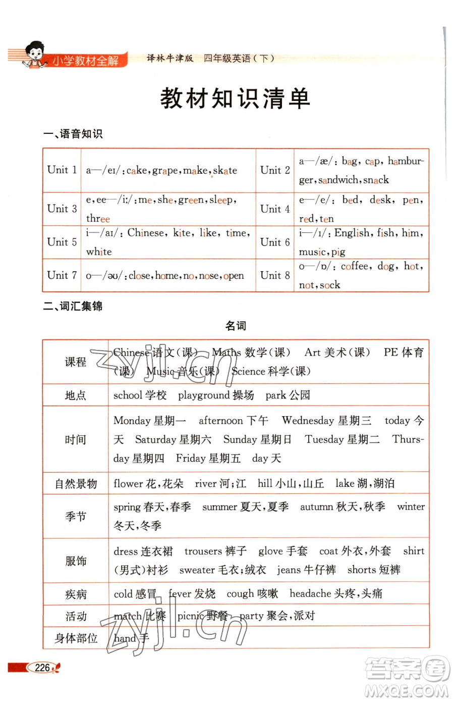 陜西人民教育出版社2023小學(xué)教材全解四年級(jí)下冊(cè)英語譯林牛津版三起參考答案