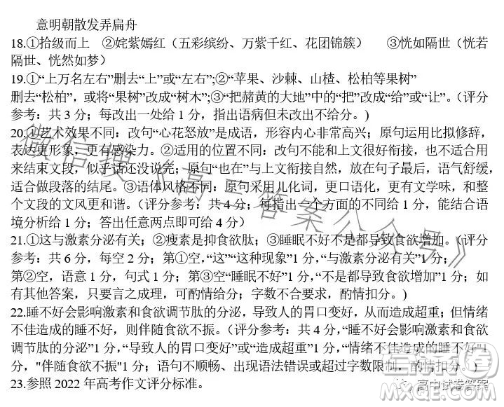 2023年合肥一中高三最后一卷語(yǔ)文試題答案