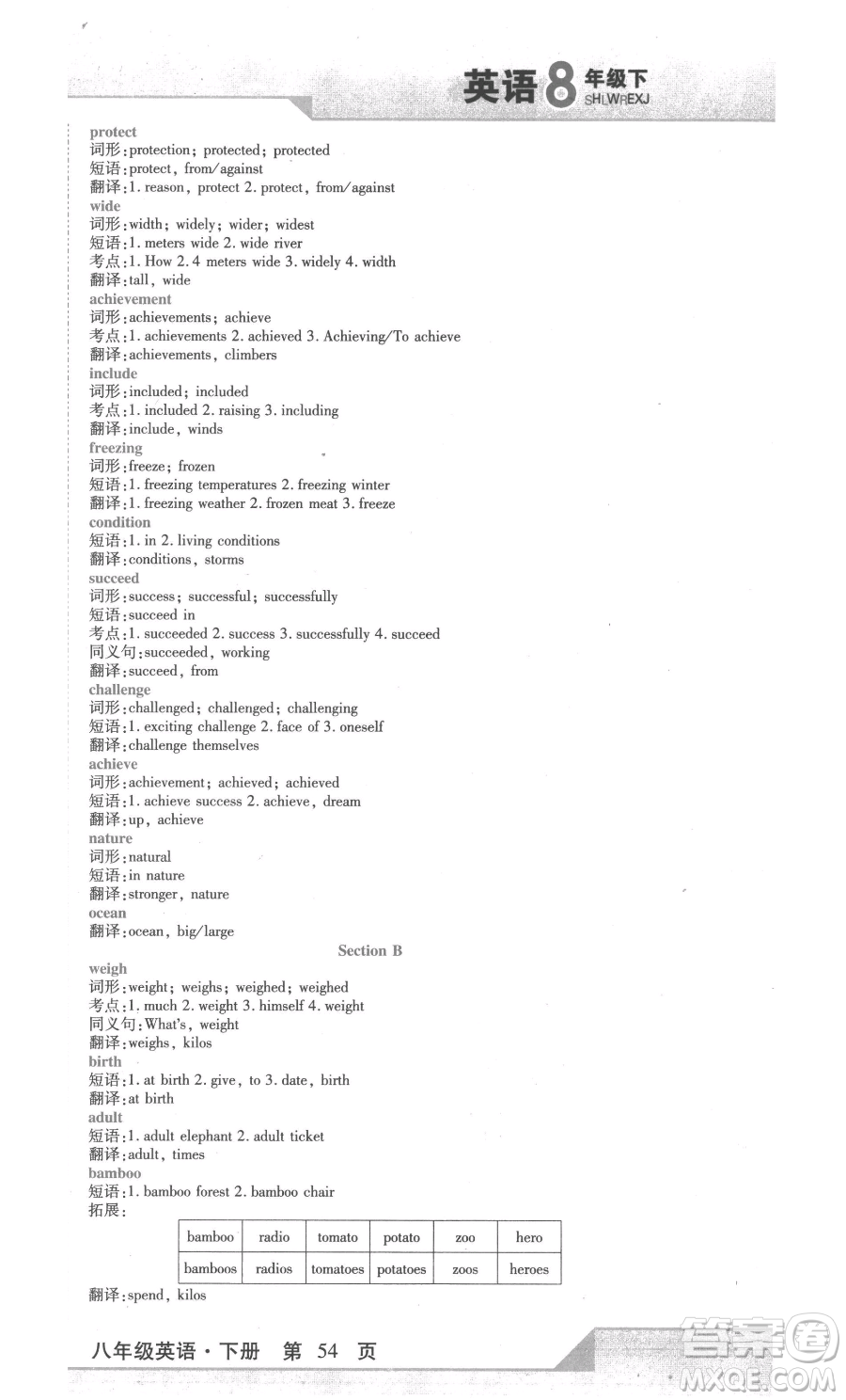 北方婦女兒童出版社2023精析巧練課時(shí)達(dá)標(biāo)八年級(jí)下冊(cè)英語人教版參考答案