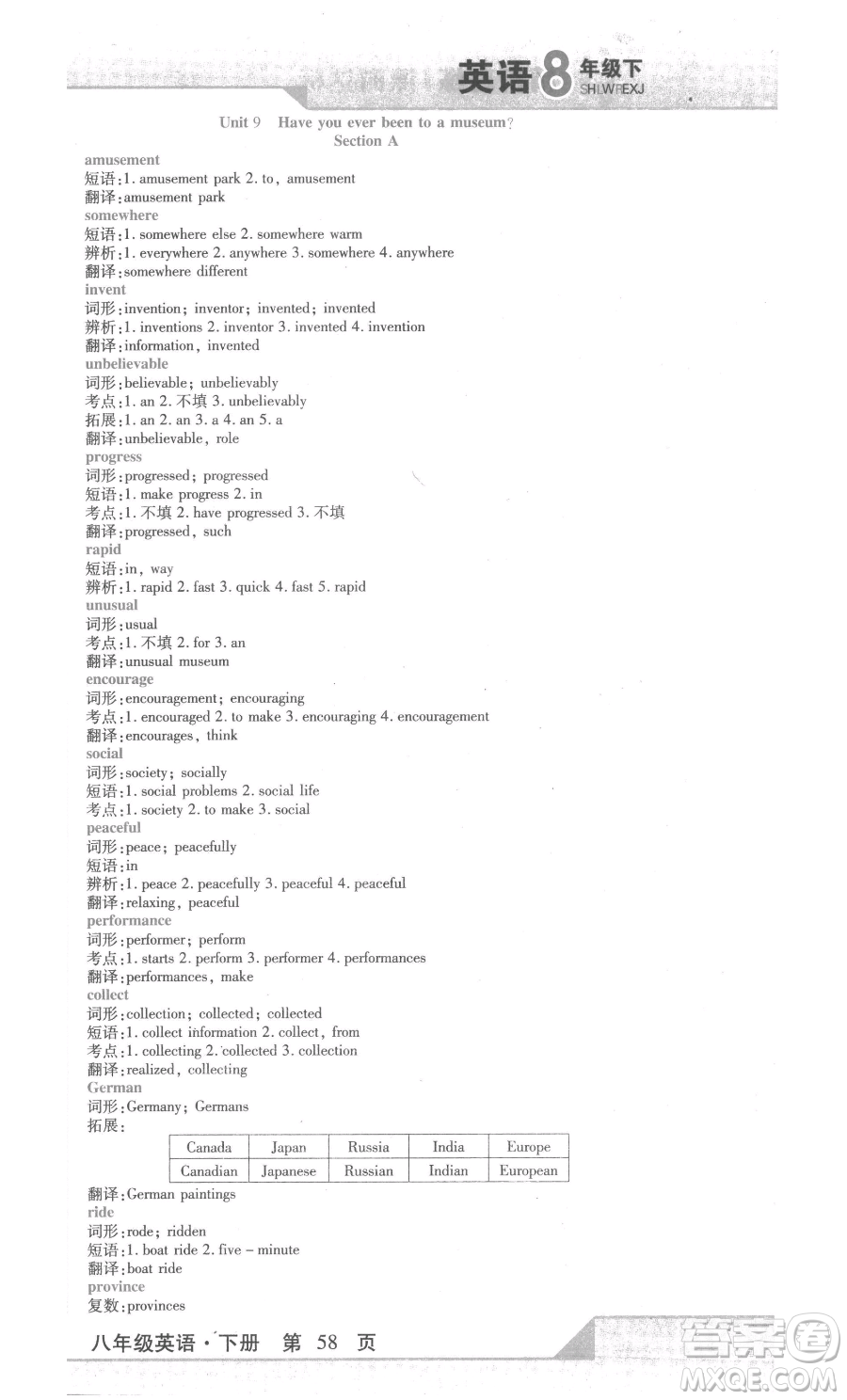 北方婦女兒童出版社2023精析巧練課時(shí)達(dá)標(biāo)八年級(jí)下冊(cè)英語人教版參考答案