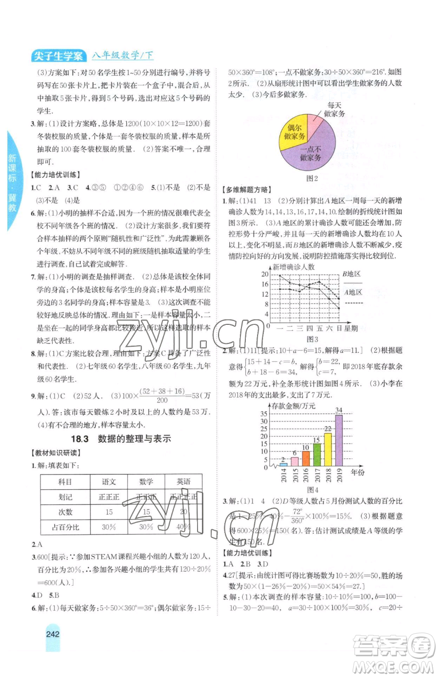 吉林人民出版社2023尖子生學(xué)案八年級下冊數(shù)學(xué)冀教版參考答案