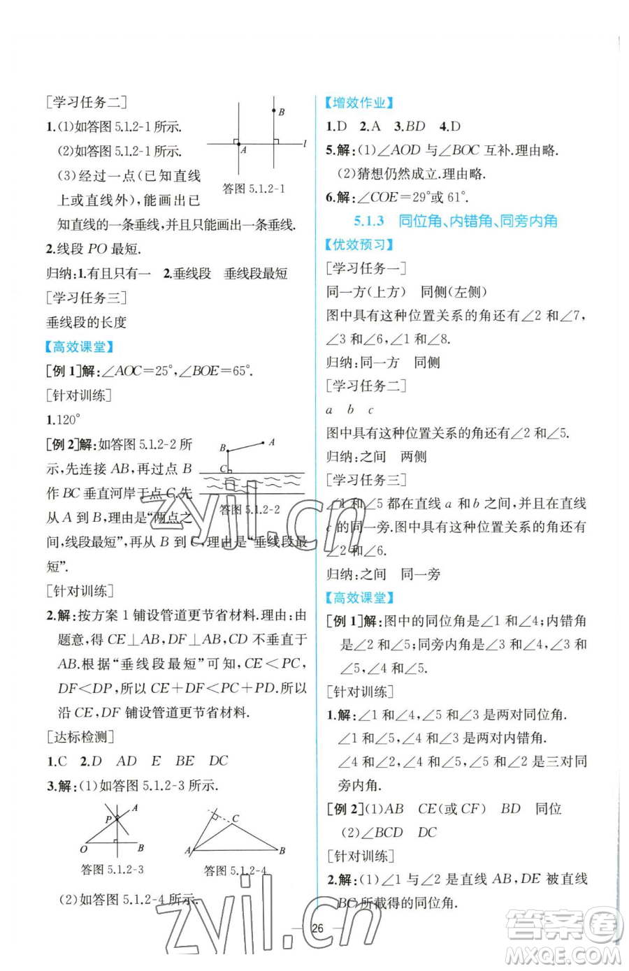 人民教育出版社2023同步解析與測(cè)評(píng)七年級(jí)下冊(cè)數(shù)學(xué)人教版云南專版參考答案