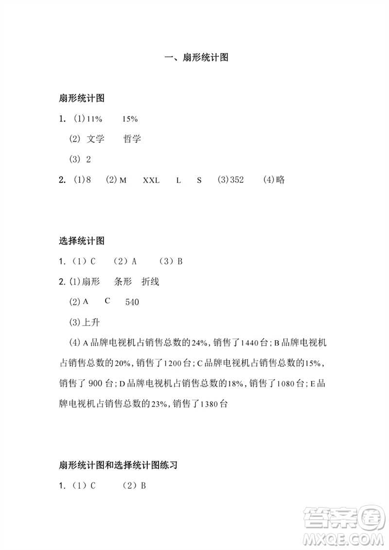 江蘇鳳凰教育出版社2023練習與測試小學數(shù)學六年級下冊蘇教版參考答案