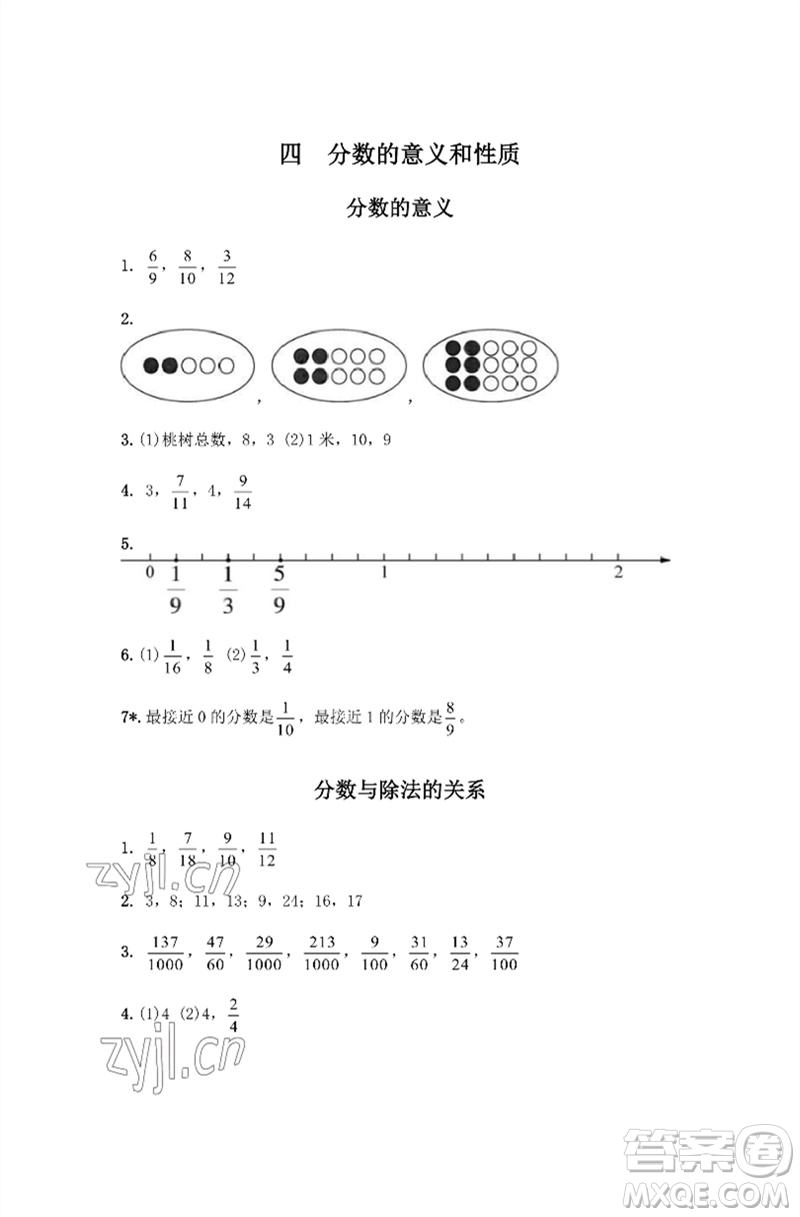江蘇鳳凰教育出版社2023練習(xí)與測(cè)試小學(xué)數(shù)學(xué)五年級(jí)下冊(cè)蘇教版彩色版參考答案