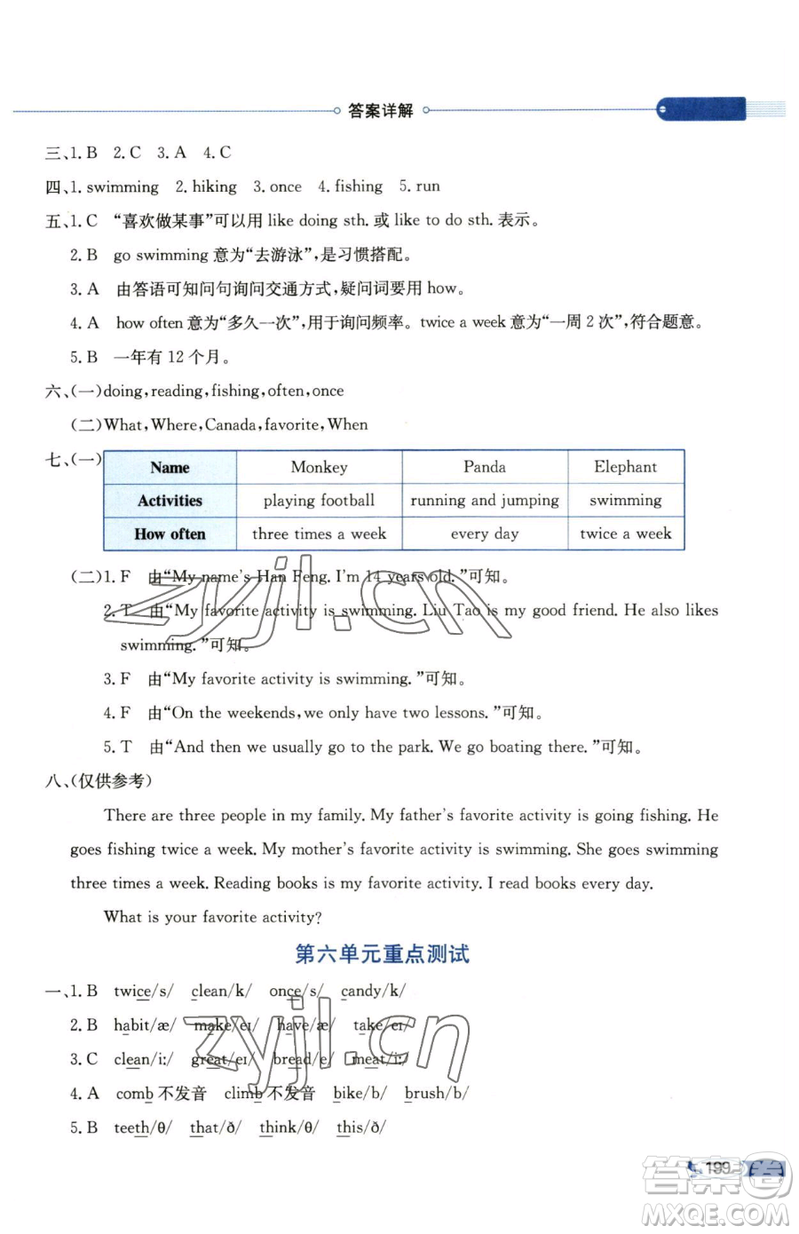 陜西人民教育出版社2023小學教材全解五年級下冊英語粵人版三起參考答案
