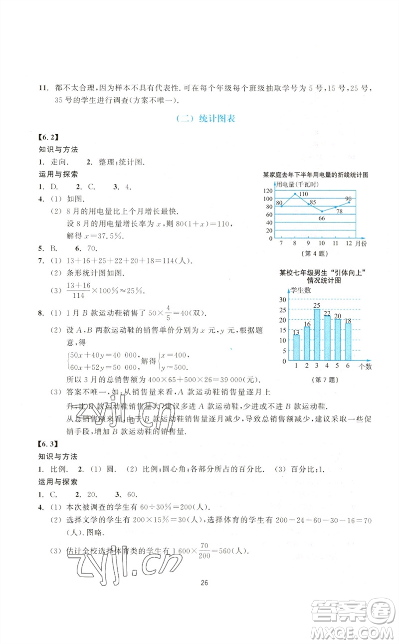 浙江教育出版社2023學(xué)能評價七年級數(shù)學(xué)下冊浙教版參考答案