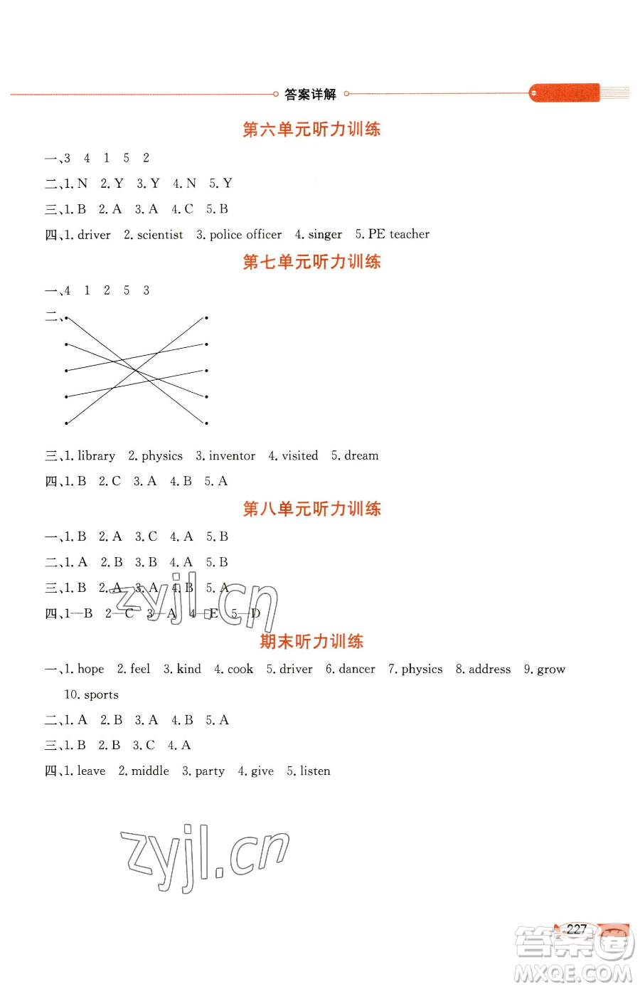 現(xiàn)代教育出版社2023小學(xué)教材全解六年級(jí)下冊(cè)英語(yǔ)閩教版參考答案