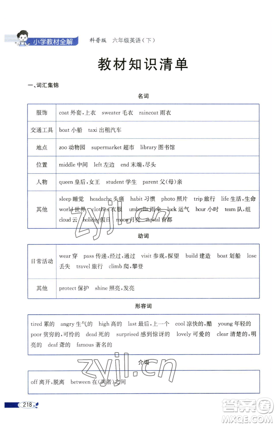 陜西人民教育出版社2023小學(xué)教材全解六年級(jí)下冊(cè)英語(yǔ)科普版三起參考答案
